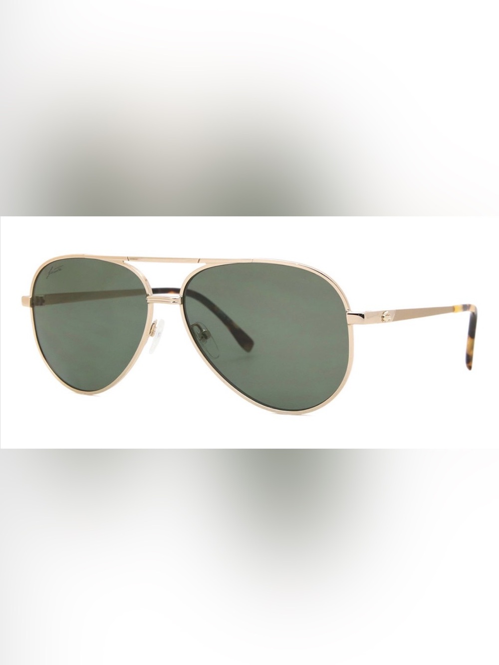 Lacoste Gold Frame Aviator Sunglasses with Dark Lenses